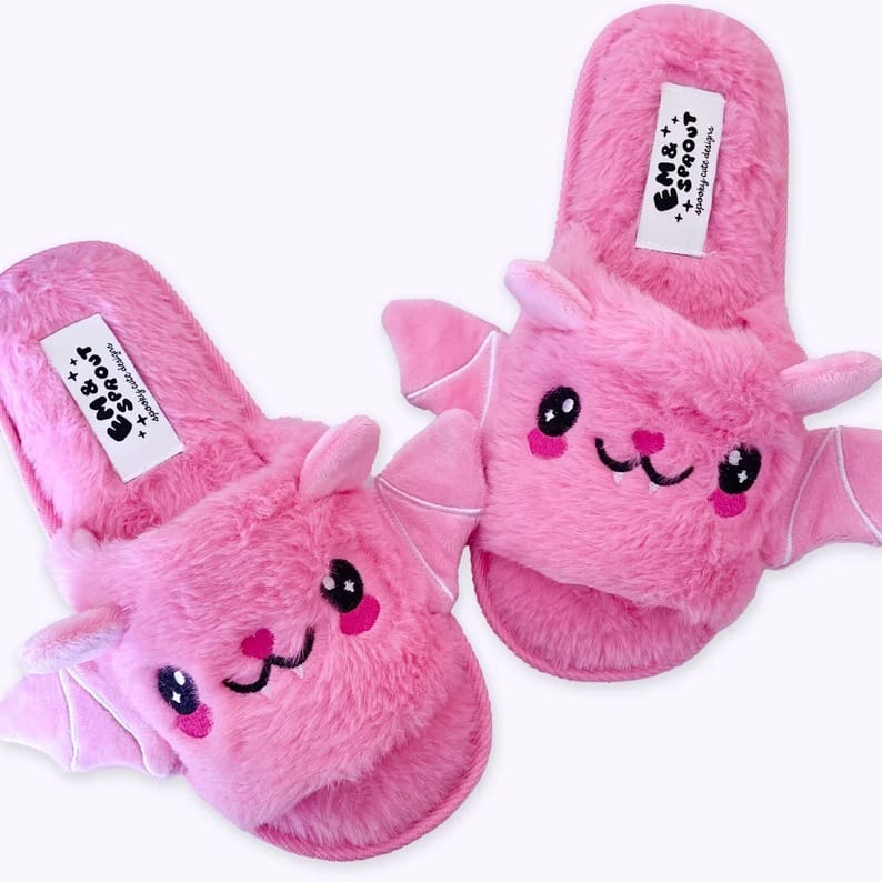 Cute Bat Halloween Slippers