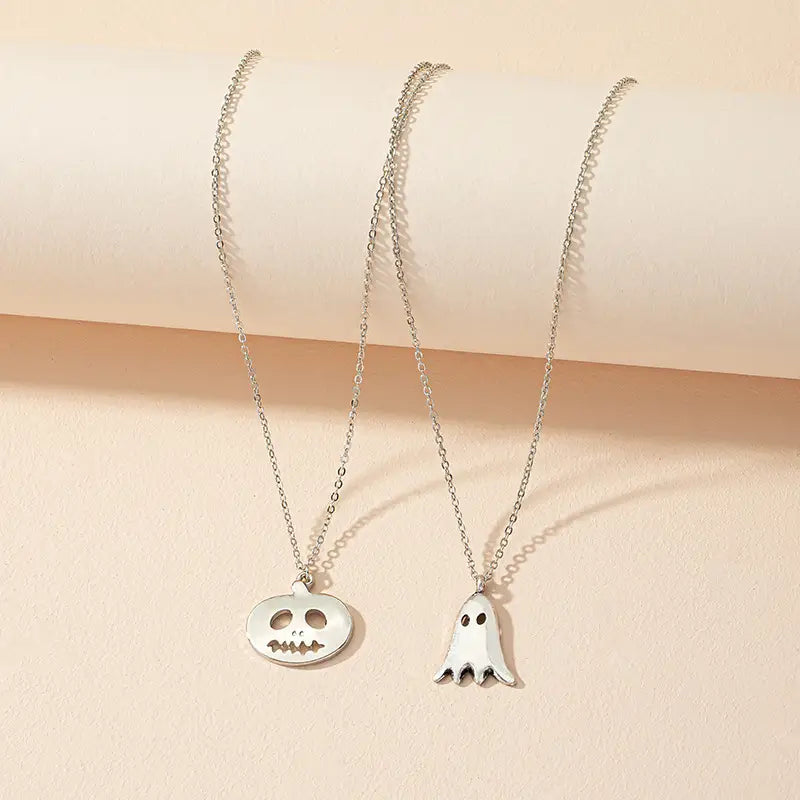 Halloween Pumpkin Ghost Necklace