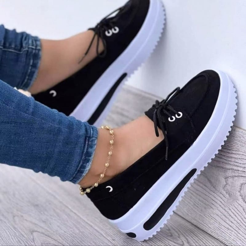 Women?€?s Lace-up Flats Shoes Wedges Heel Casual