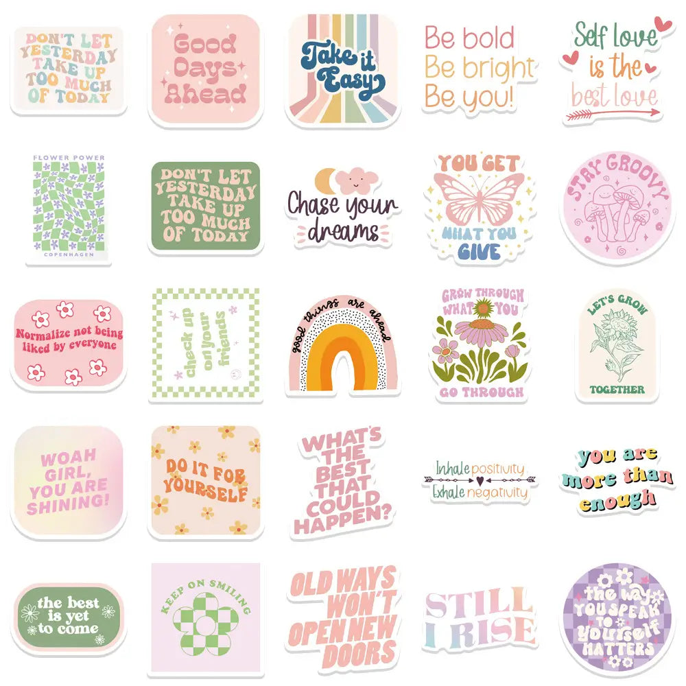 Motivational Statement Decorated Stickers