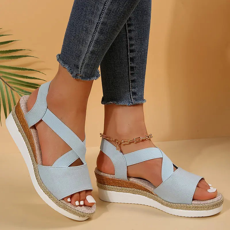 Women?€?s Wedge Cross-strap Sandals