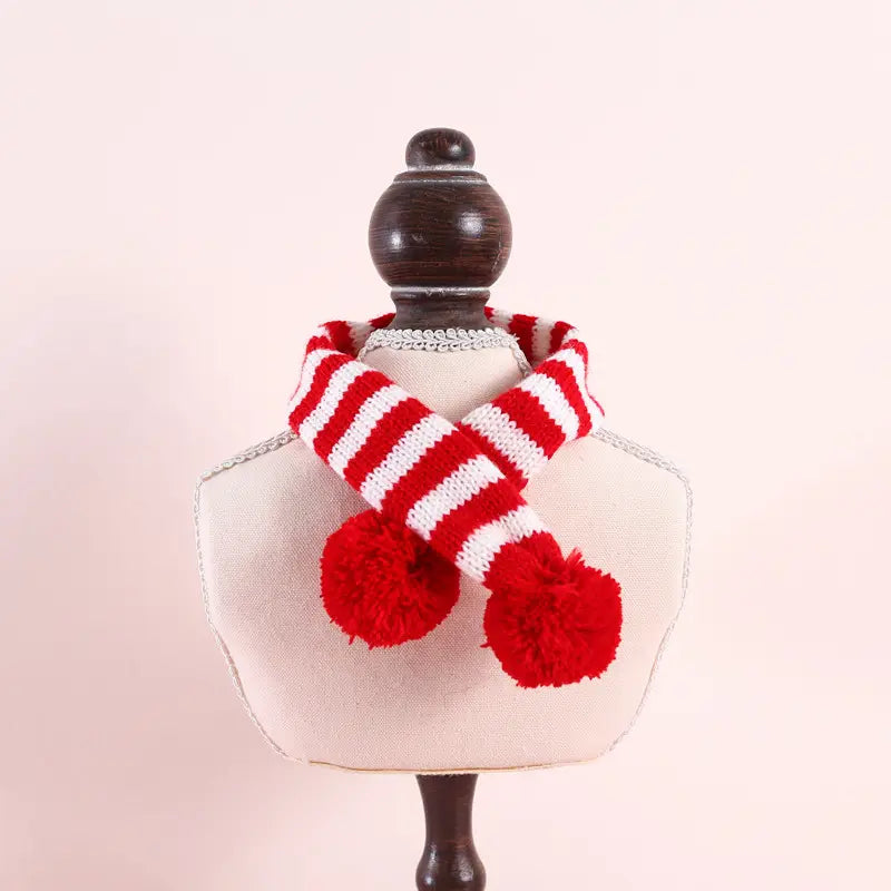 Cozy Knitted Woolen Striped Christmas Scarf