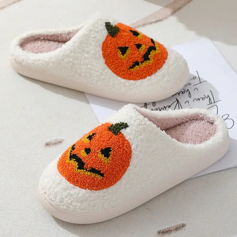 Warm Pumpkin Cartoon Slippers for Couples