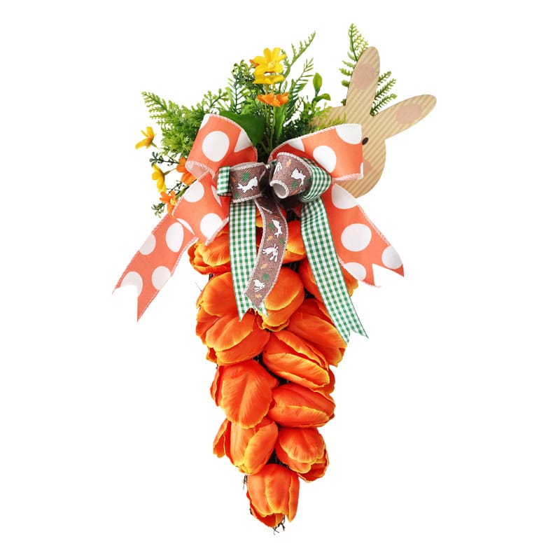 Easter Bunny Tulip Carrot Wreath