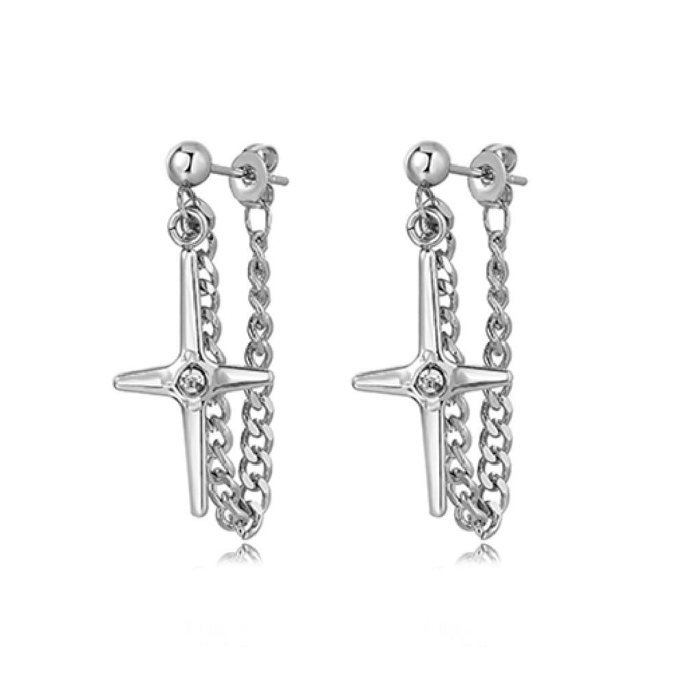 Cross Chain Earrings for Men and Women