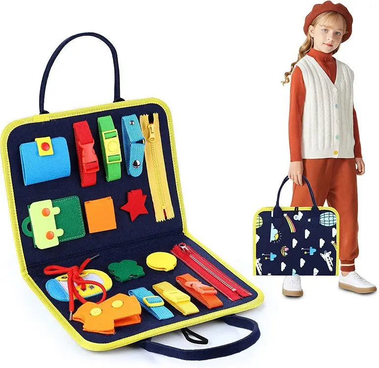 Interactive Busy Book - Children?€?s Dressing and Buttoning Learning Toy