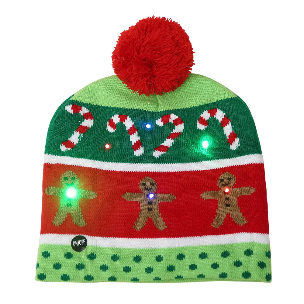 LED Knitted Christmas Hat with Lights