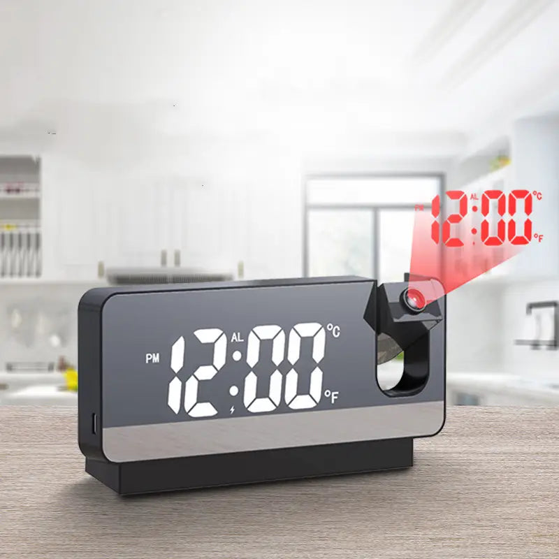 LED Mirror Display 3D Projection Alarm Clock for Home and Office