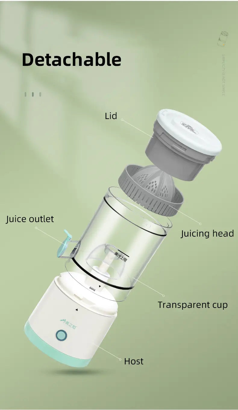 Portable Wireless Slow Juicer with USB Charging