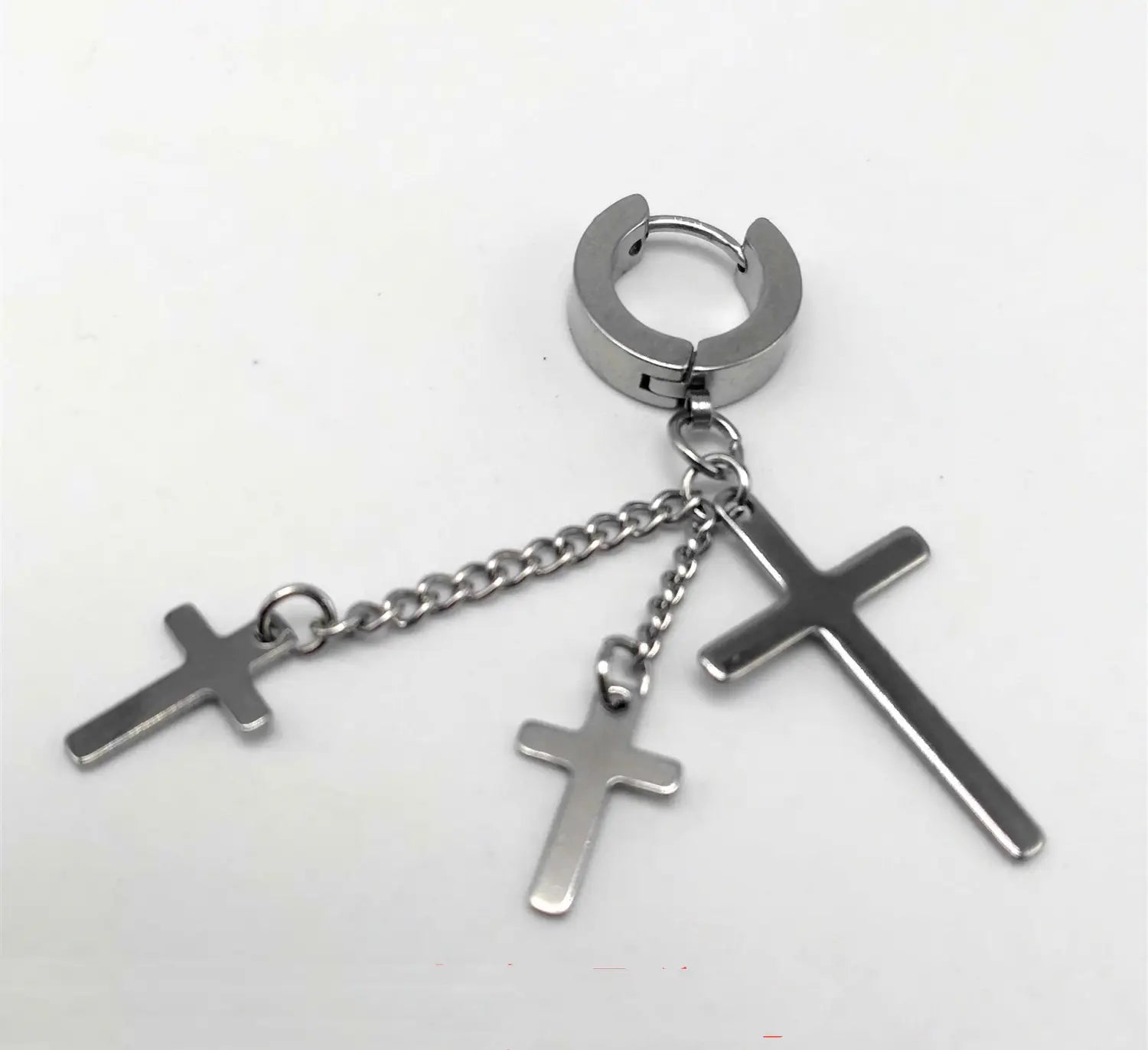 Fashion Men?€?s Titanium Steel Cross Earrings