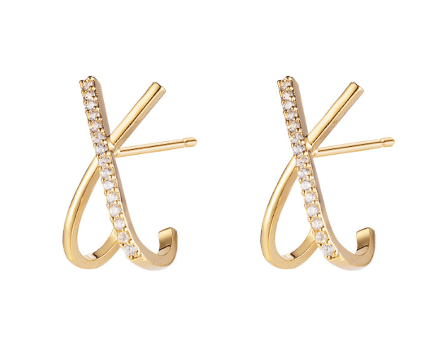Light Luxury Silver Cross Earrings for Ladies