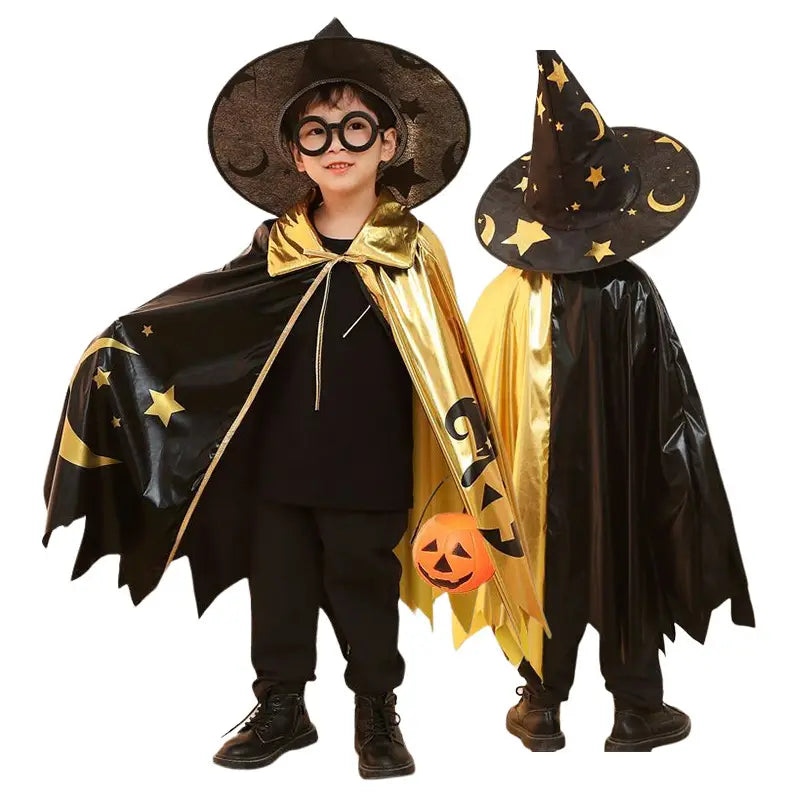 Children?€?s Cloak Five-star Wizard?€?s Hat Costume