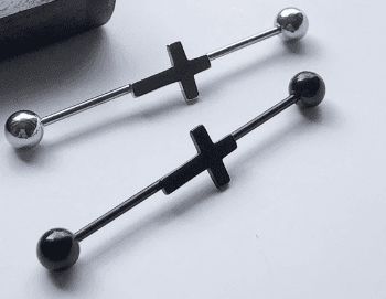 Punk All-match Barbell with Stainless Steel Ear Bone Nail