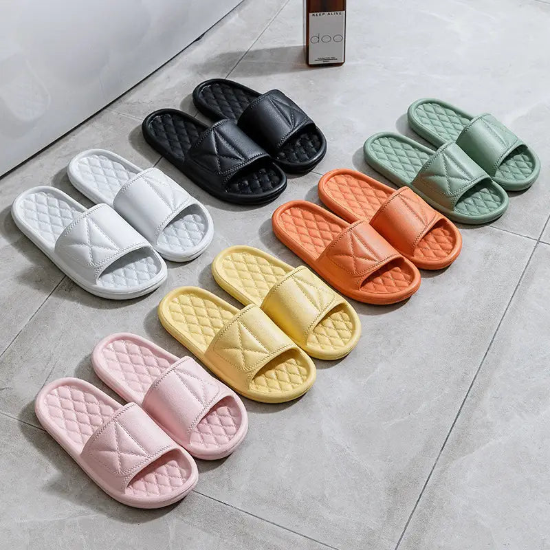 Plaid Design Bathroom Slippers - Summer for Women