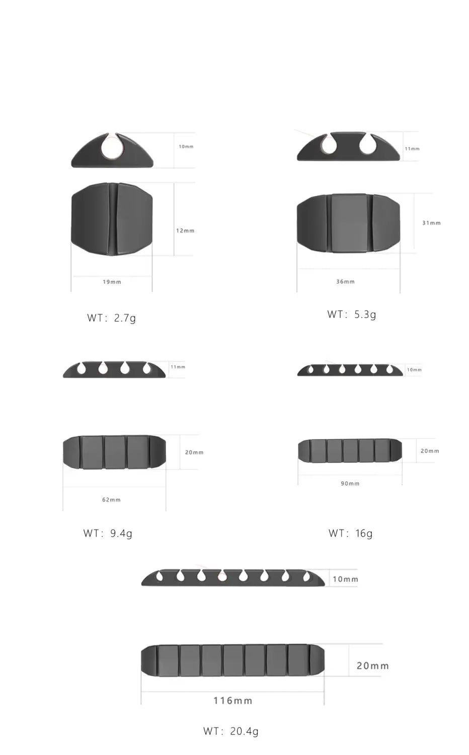 Self-Adhesive Desktop Cable Organizer with Multiple Holes