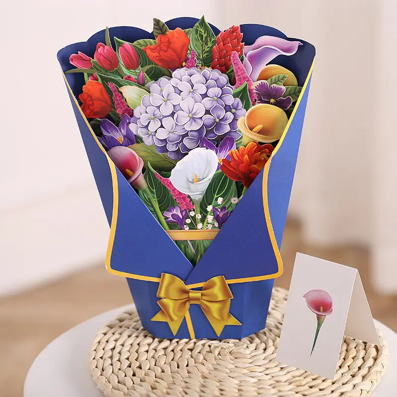 Flowers Holiday Gift Large Bouquet Greeting Card Decoration