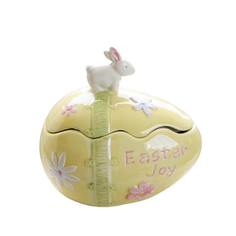 Hand-Painted Easter Bunny Storage Jar