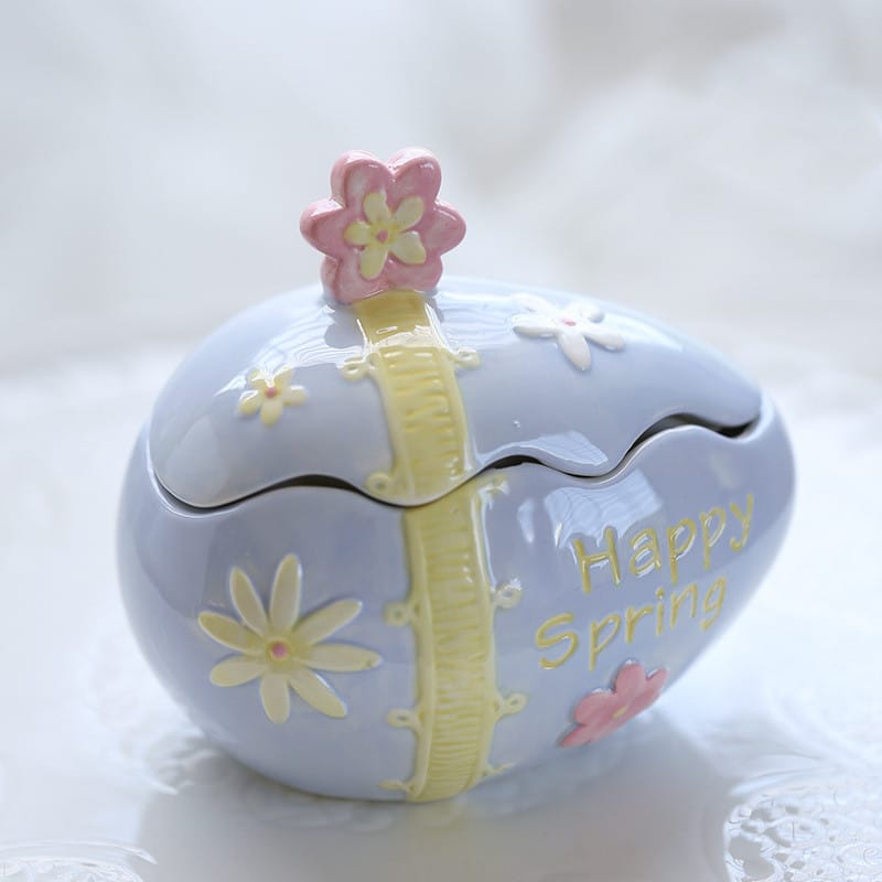 Hand-Painted Easter Bunny Storage Jar