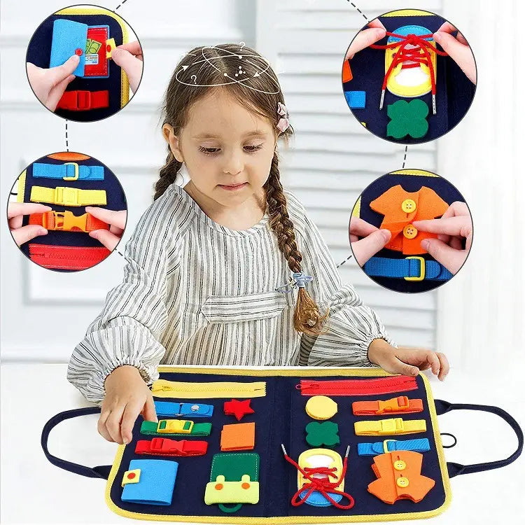 Interactive Busy Book - Children?€?s Dressing and Buttoning Learning Toy