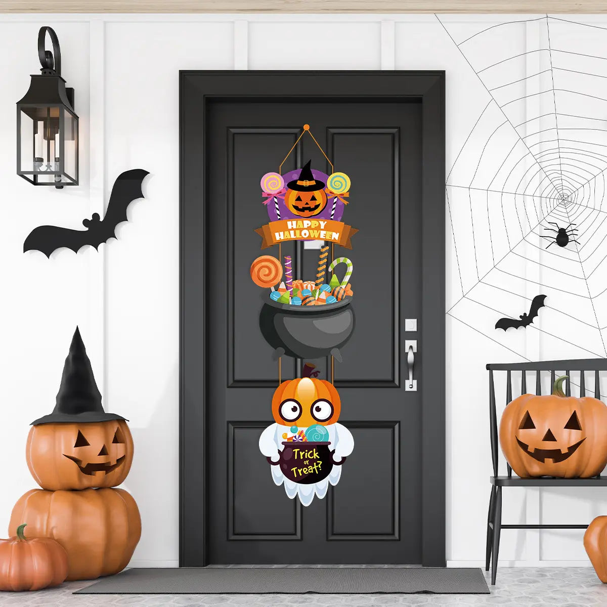 Pumpkin Wizard Hat Door Hanging