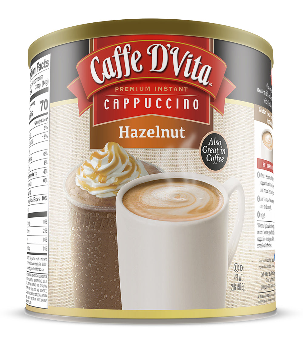 Hazelnut Cappuccino - Case of 6 - 1 lb. cans (16 oz.) - caffedvita