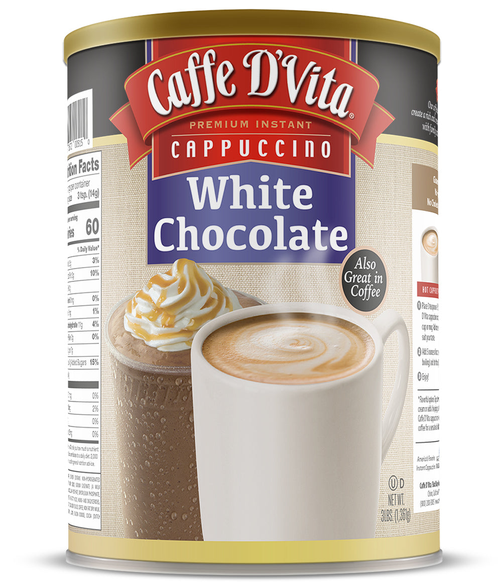 caffedvita Chocolate cans Cappuccino 1 lb. - - Case White oz.) of (16 6 -