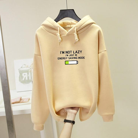 Korean Hoodie Not Lazy | Korean Style Shop