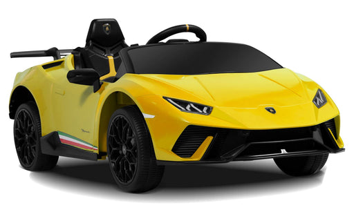 TPFLiving electric children's car Lamborghini Huracan - children's car -  electric car - leather seat and seat belt - blue