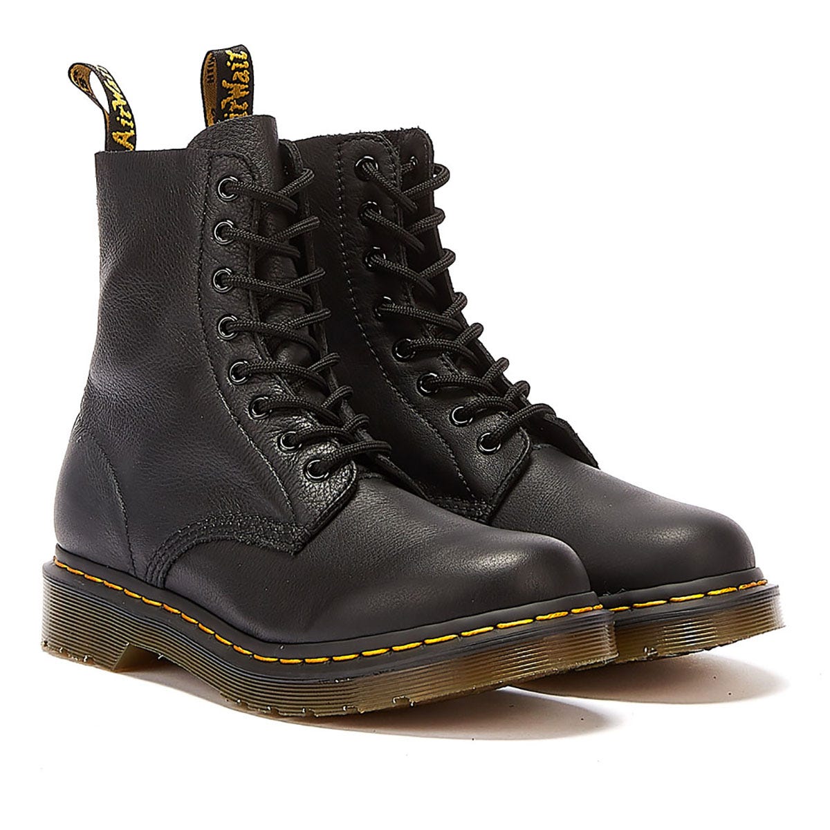 Dr Martens Pascal Virginia Black Leather Boots For Women – Tower-London.US