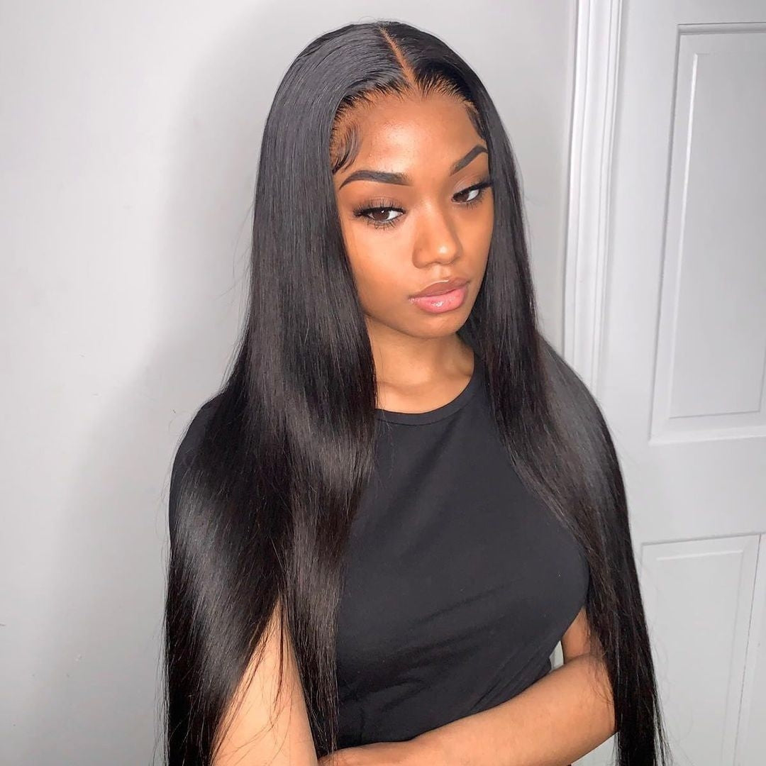 Straight Transparent Brazilian Lace Frontal Wig Human Hair – dolahair