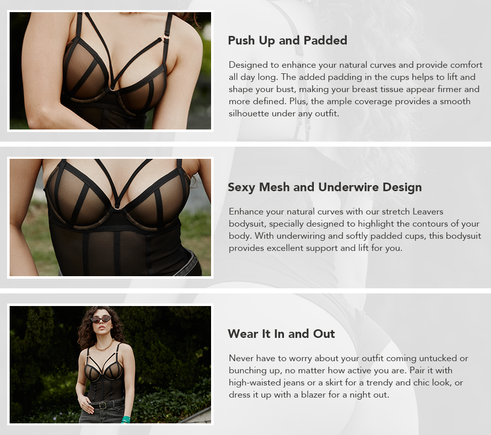 tina push-up mesh bodysuits