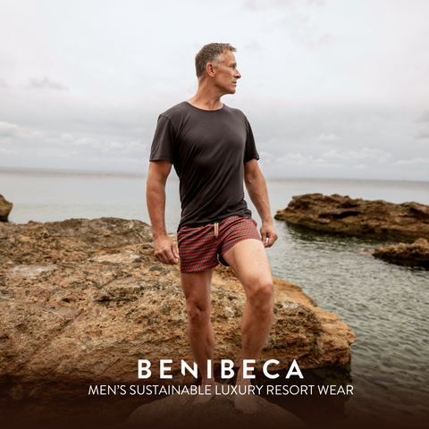 Print Swim Short Benibeca Luxury Sustainable Men Wear