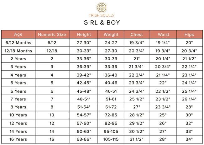 Kids Size Chart by Height, Weight and Baby Clothes Size Chart