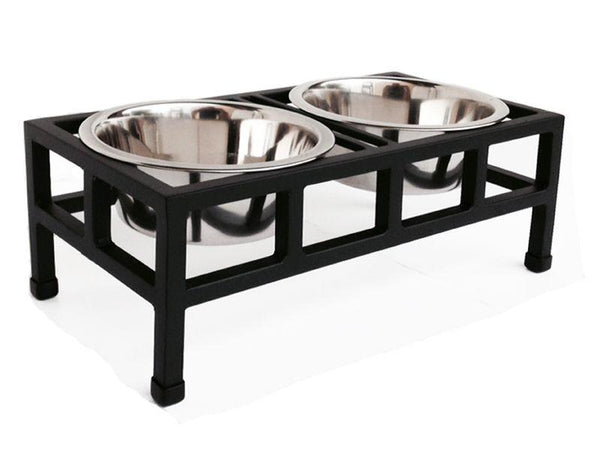 stainless steel elevated dog feeder