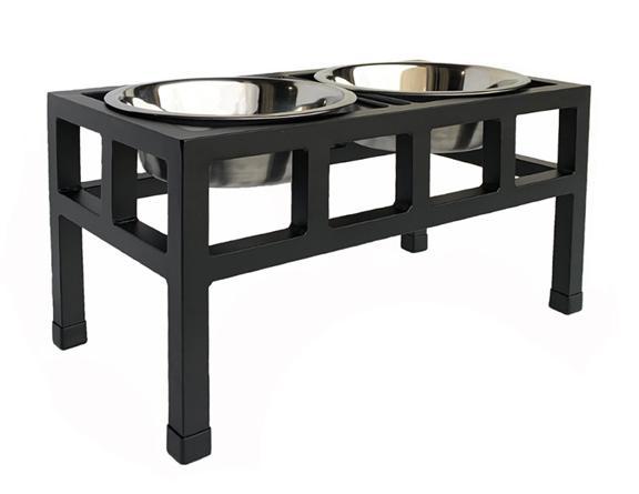 stainless steel elevated dog feeder