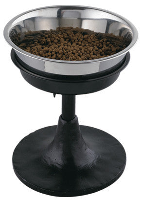 Wrought Iron Elevated Dog Bowl with Adjustable Height