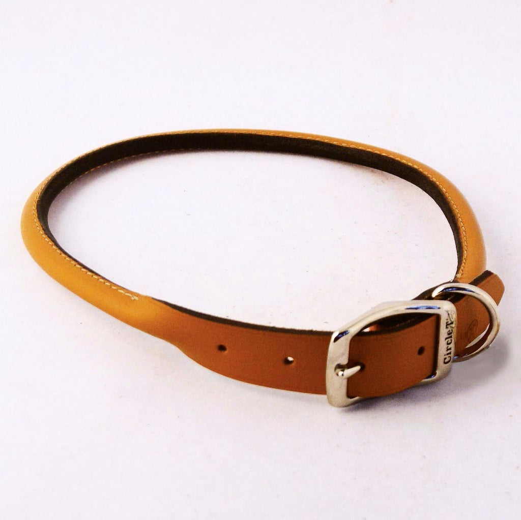 Rounded leather Dog Collar Black Tan or Red – OfficialDogHouse