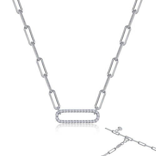 Italian Brilliance™ Diamond-Cut Sideways Paper Clip Necklace in 14K  Two-Tone Gold | Peoples Jewellers