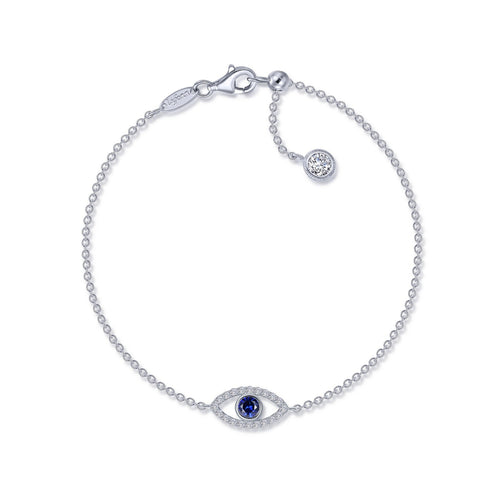 Lafonn Pave Heartbeat Bracelet in Platinum Bonded Sterling Silver -  Reflections Fine Jewelry