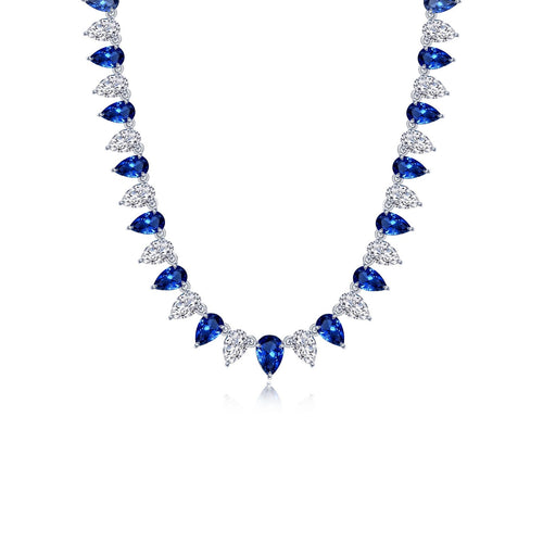 Bold Dark Blue Sapphire Tennis Necklace | SUZANNE KALAN®