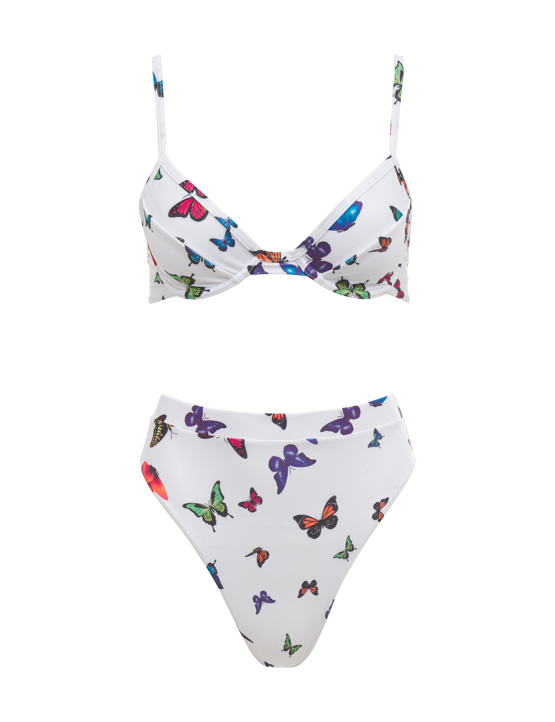 Samantha Bikini Bottom- (WHITE Butterfly Print)