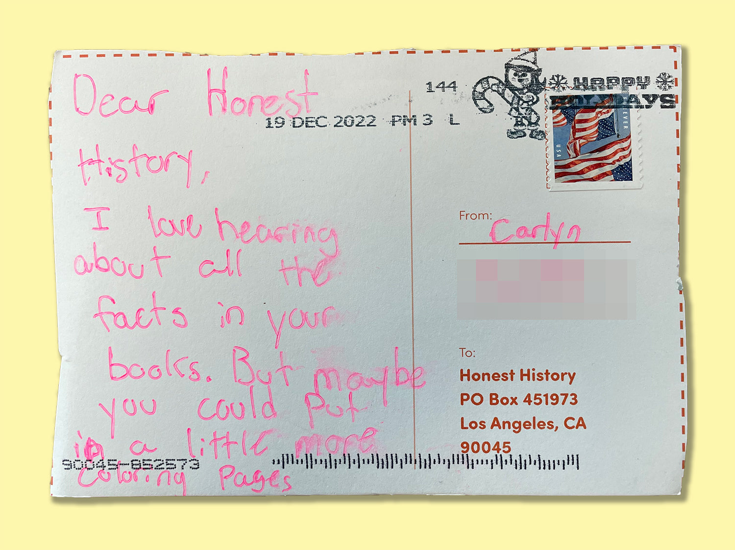 Postcard from Carlyn