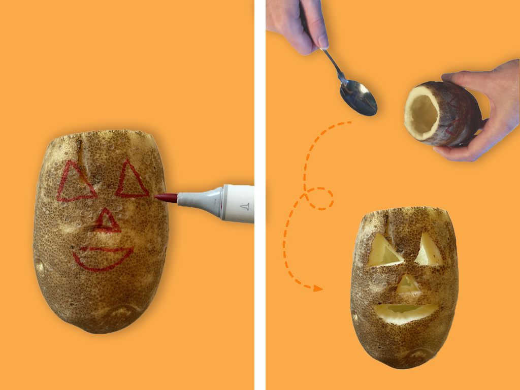 carving the potato