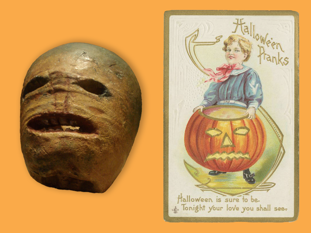 Ghost turnip and a vintage halloween postcard