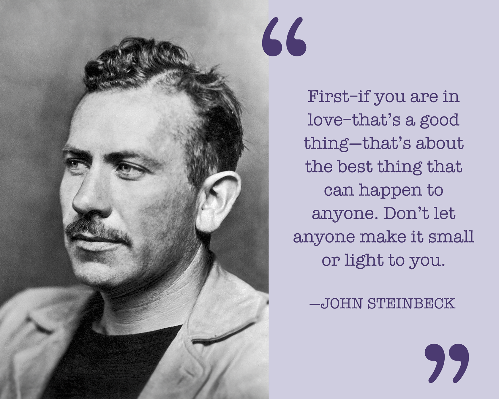 Image of John Steinbeck with quote