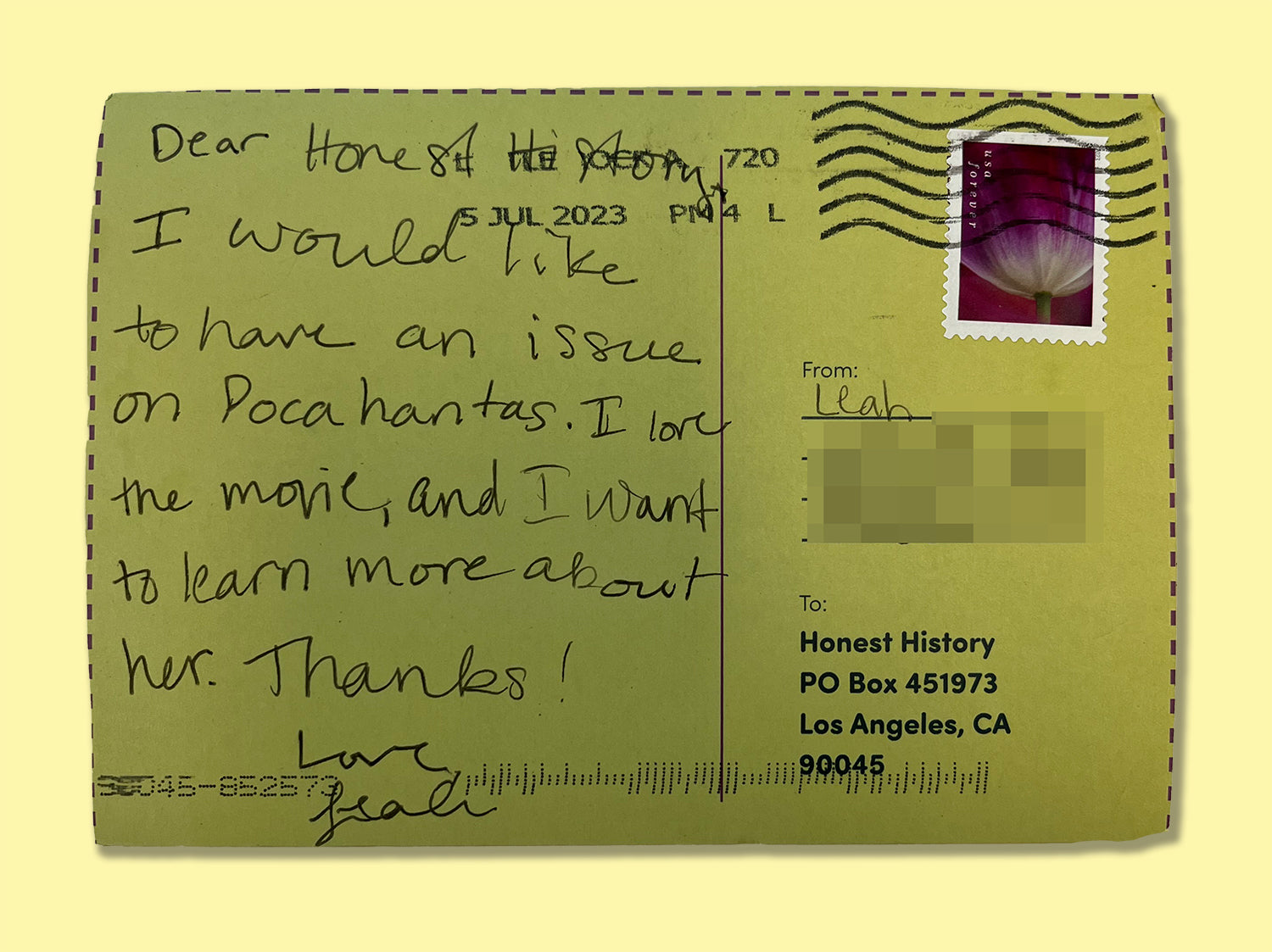 Postcard from Leah