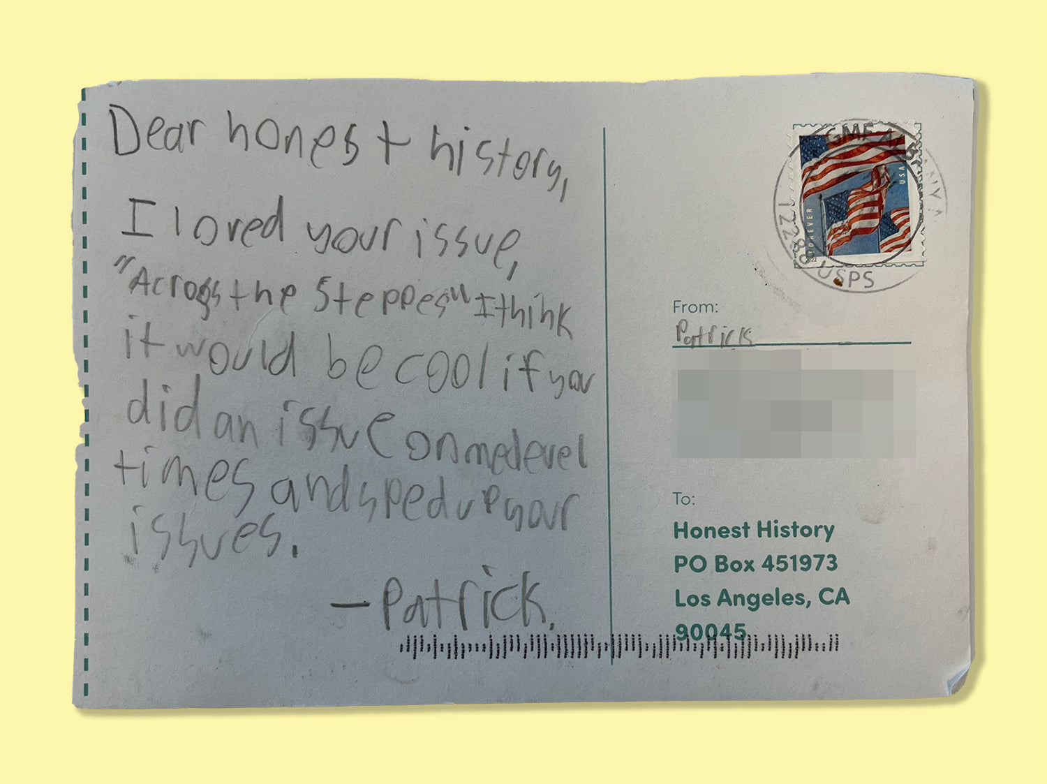 Postcard from Patrick