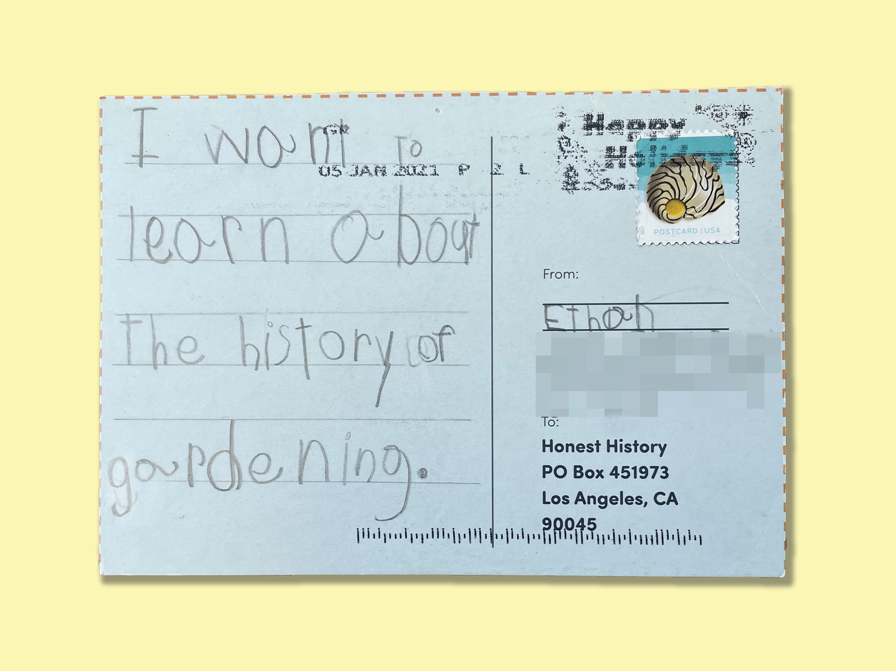 Postcard from Ethan