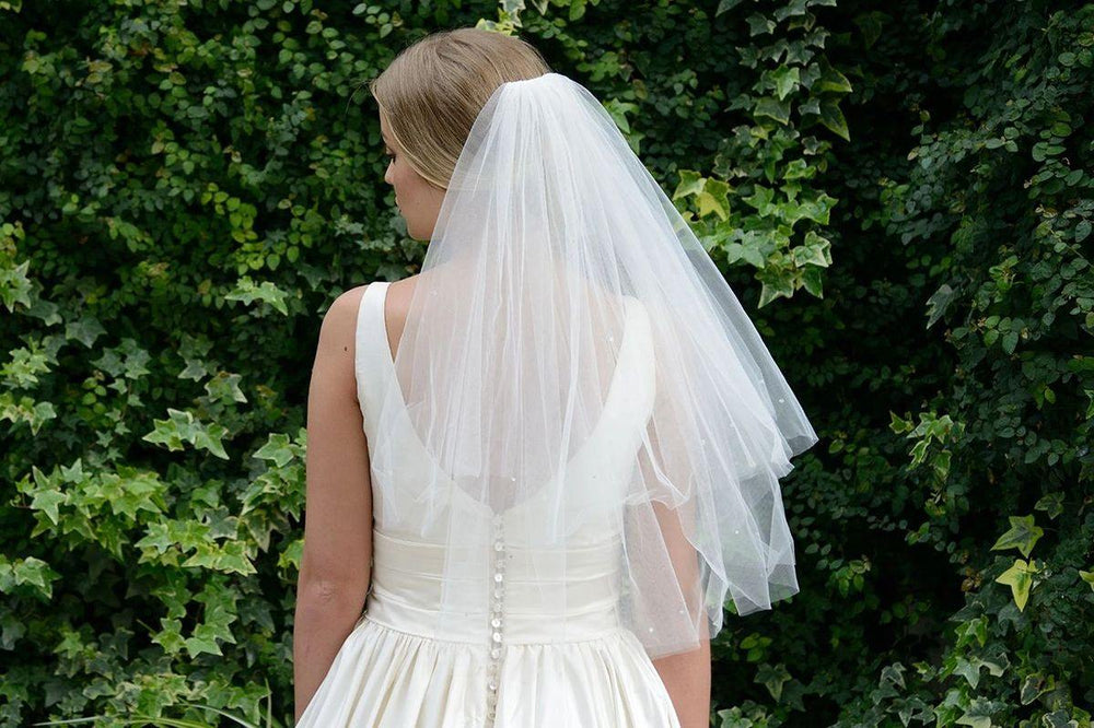 Brooklyn Scattered Crystal Mini Veil - Ivory & Co