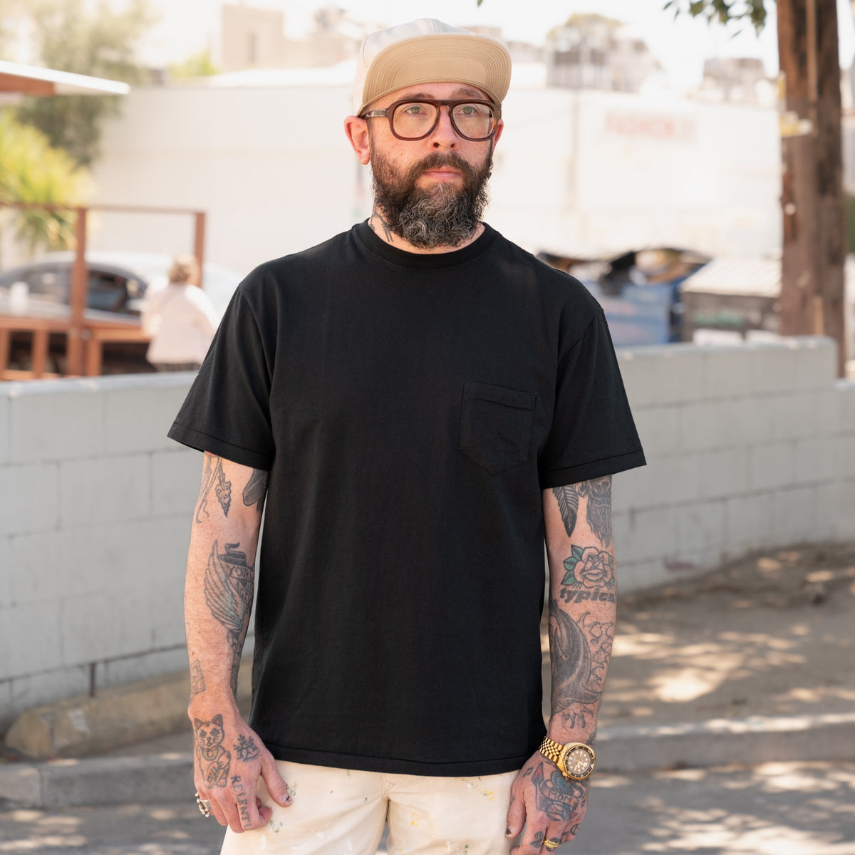 Glad Hand & Co. Short Sleeve Crew Neck Pocket Tee White